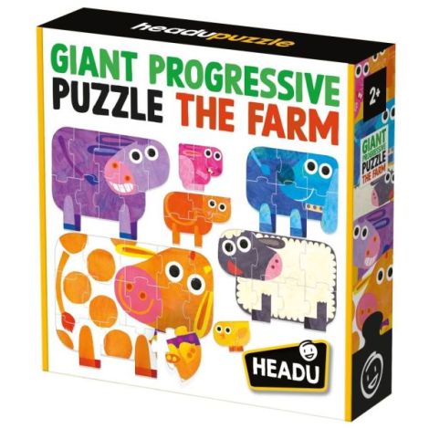 Headu Ecoplay - Puzzle-Uri Progresive Animale Mari Si Mici - poza 3