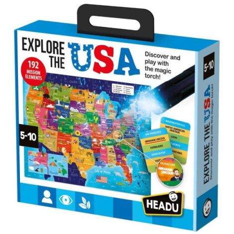 Headu - Joc STEM explorati Statele Unite ale Americii cu lanterna inclusa 5-10 ani
