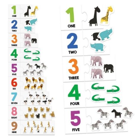 Headu - Montessori cartonase tactile cu numere si animale - poza 1