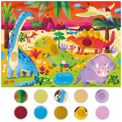 Headu - Montessori puzzle tactil dinozauri - poza 1