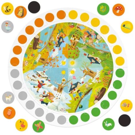 Headu - Puzzle Educativ rotund sa invatam Anotimpurile - poza 2