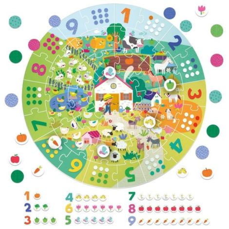 Headu - Puzzle mare rotund cu numere - poza 1