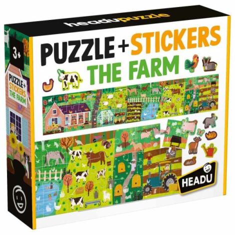 Headu - Puzzle si stickere Ferma cu 48 piese - poza 1