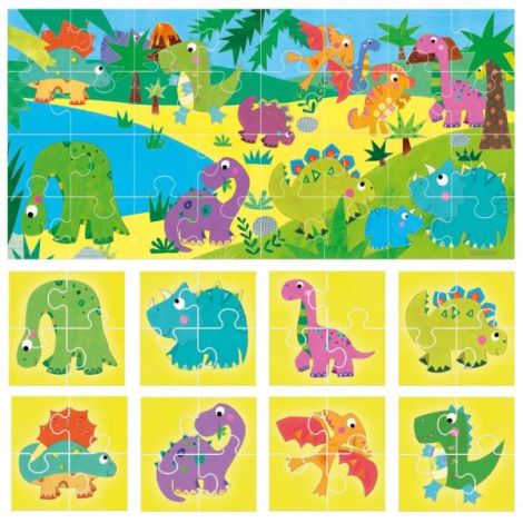 Headu Teacher Tested - 8 si 1 Puzzle Dinozauri - poza 1