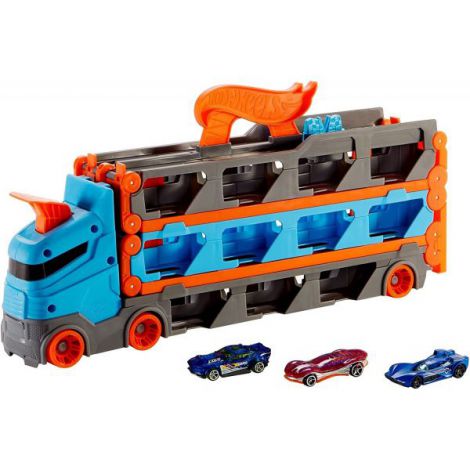 Hot Whels 2 In 1 Mega Transportator Masini Pista - poza 2