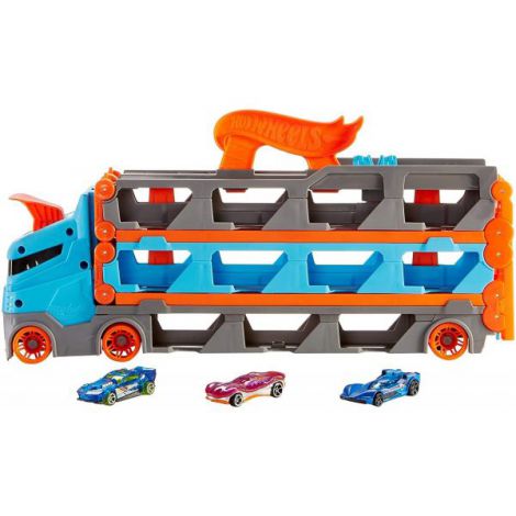 Hot Whels 2 In 1 Mega Transportator Masini Pista - poza 4