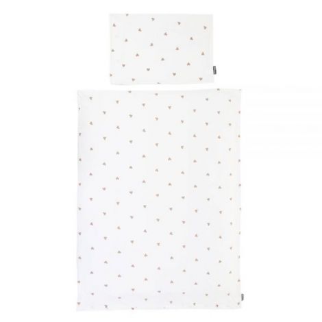 Husa pilota si fata de perna Childhome Jerse Muselina 100x140 cm, Inimioare - poza 1