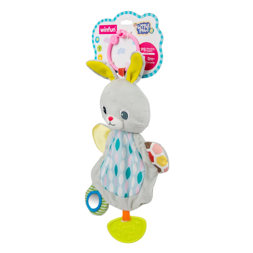 Iepuras de plus cu zornaitoare pentru bebelusi Winfun Rattle Bunny - poza 4