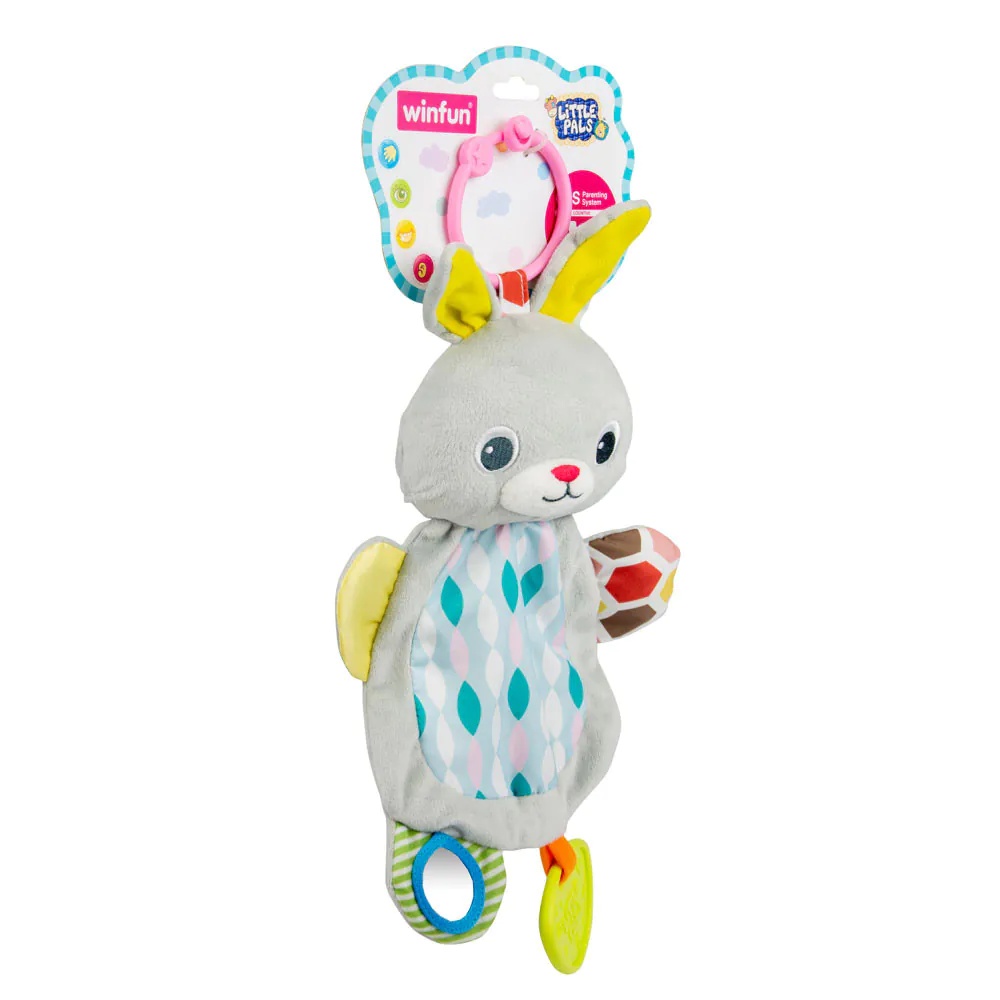 Iepuras de plus cu zornaitoare pentru bebelusi Winfun Rattle Bunny - poza 5