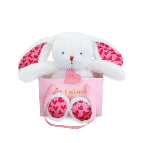 Iepuras din plus moale Te Iubesc in punga cadou , 25 cm - poza 1