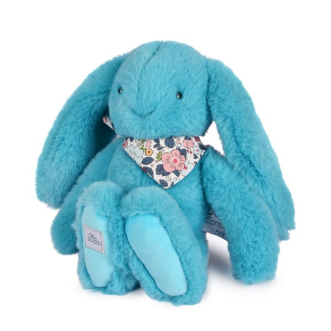 Iepuras Doudou - jucarie de plus, 25 cm, turcoaz