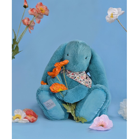 Iepuras Doudou - jucarie de plus, 25 cm, turcoaz - poza 2