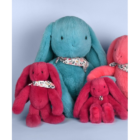 Iepuras Doudou - jucarie de plus, 25 cm, turcoaz - poza 4