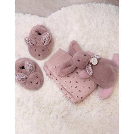 Iepuras Doudou - Set Pantofiori si Jucarie de Plus, Roz - poza 2