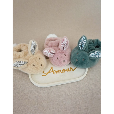 Iepuras Doudou - Set Pantofiori si Jucarie de Plus, verde - poza 2