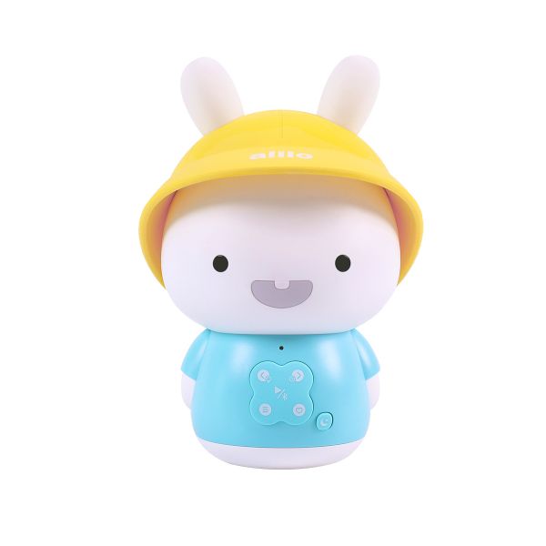 Iepuras educativ pentru copii cu povesti si cantece Alilo Baby Bunny albastru 15 cm - poza 1