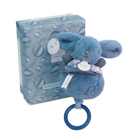 Iepuras muzical Doudou , albastru, 20 cm - poza 5