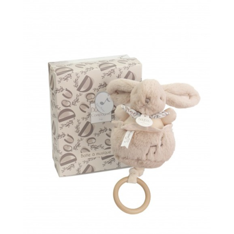 Iepuras muzical Doudou , bej, 20 cm - poza 2