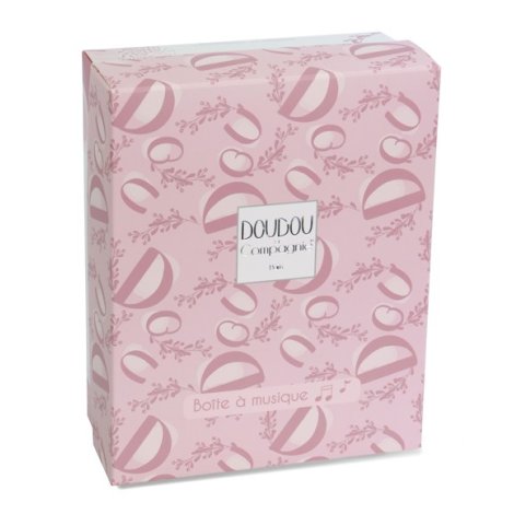 Iepuras muzical Doudou , roz, 20 cm - poza 2