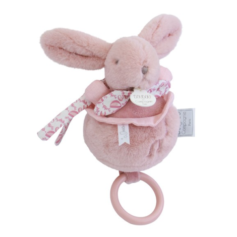 Iepuras muzical Doudou , roz, 20 cm - poza 4