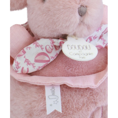 Iepuras muzical Doudou , roz, 20 cm - poza 5