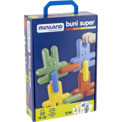 Iepurasi mari de imbinat si construit, 18 luni+, 8 bucati, Miniland educational 32224 - poza 1