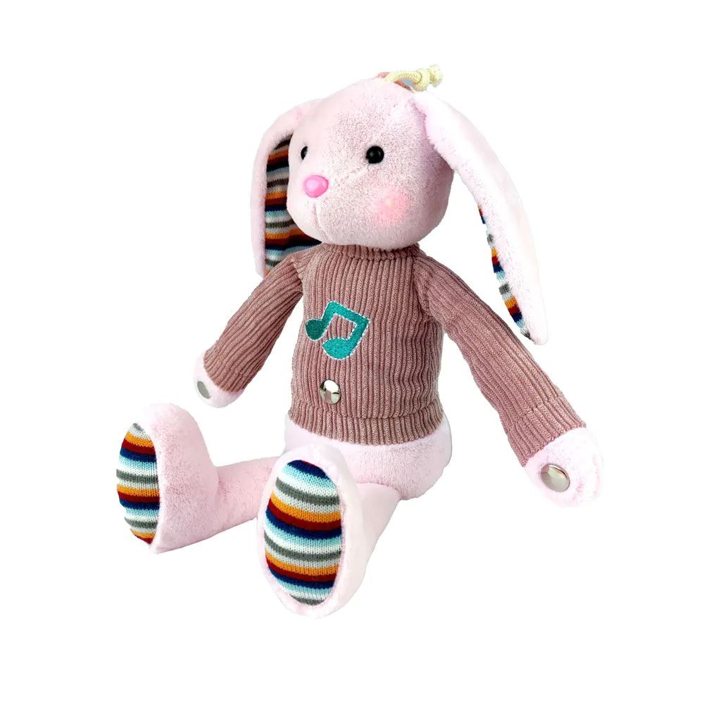Iepure de plus muzical pentru bebelusi Babys Good Partner 34 cm