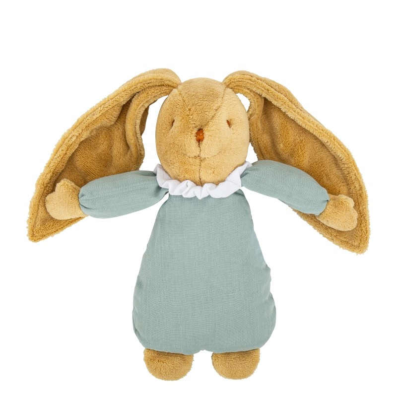 Iepure muzical bumbac organic - 25 cm Verde - Trousselier