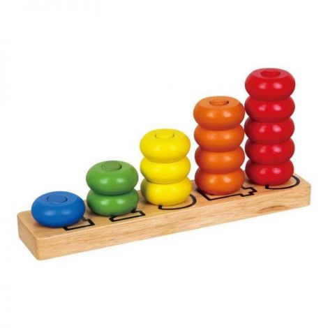 Inele de stivuit din lemn Numere, Viga Toys - poza 1