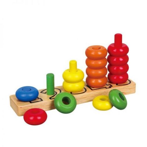 Inele de stivuit din lemn Numere, Viga Toys - poza 2