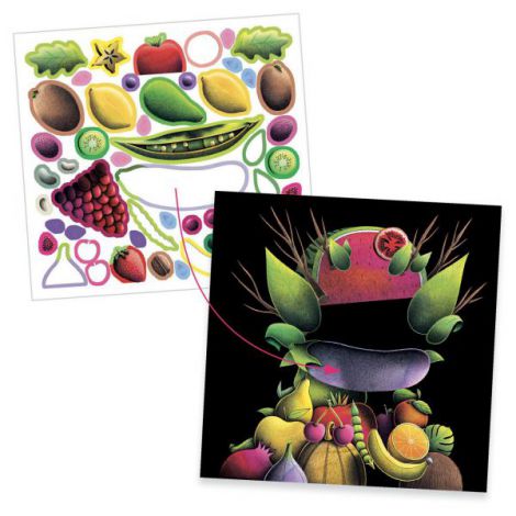 Inspired by Arcimboldo, stickere Fructe si legume, Djeco - poza 4