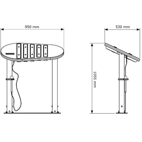 Instrument muzical Eco Piano pentru spatii de joaca de exterior, cu prindere in beton - poza 4