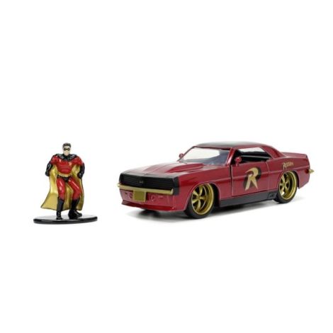 Jada Batman Set Figurina Robin Si Masinuta Metalica Chevrolet Camaro 1967 Scara 1:32 - poza 3