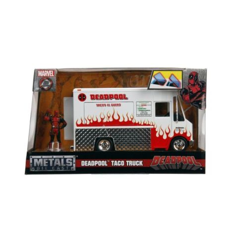 Jada Marvel Set Camionul De Mancare Scara 1:24 Si Figurina Metalica Deadpool - poza 1