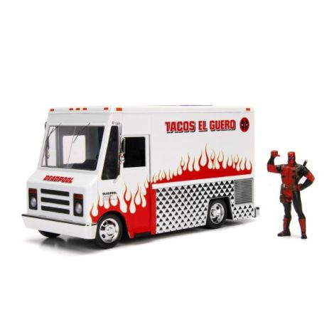 Jada Marvel Set Camionul De Mancare Scara 1:24 Si Figurina Metalica Deadpool - poza 2