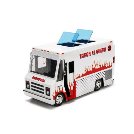 Jada Marvel Set Camionul De Mancare Scara 1:24 Si Figurina Metalica Deadpool - poza 3