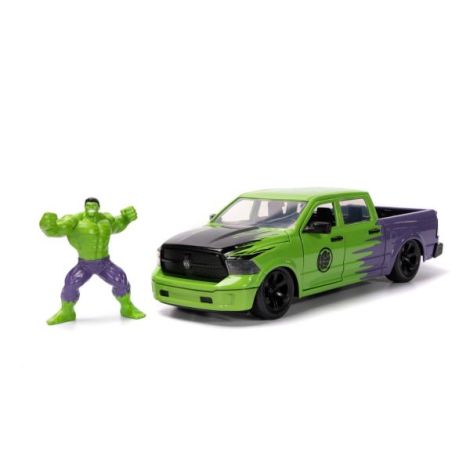 Jada Marvel Set Figurina Hulk Si Masinuta Metalica Ram 1500 2014 Scara 1:24 - poza 2