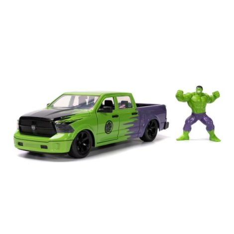 Jada Marvel Set Figurina Hulk Si Masinuta Metalica Ram 1500 2014 Scara 1:24 - poza 3
