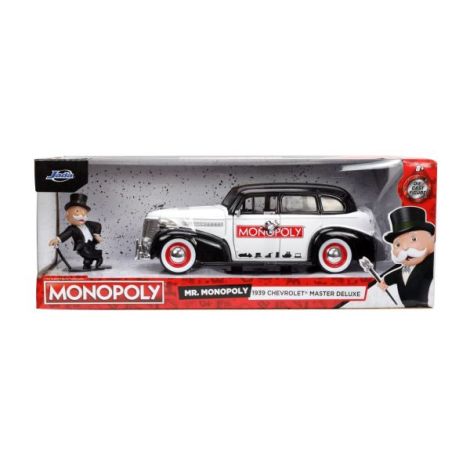 Jada Set Masinuta Metalica Chevrolet Master Deluxe 1939 Scara 1:24 Si Figurina Mr Monopoly - poza 1