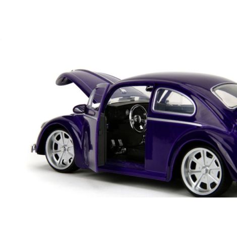 Jada Wednesday Set Masinuta Metalica Volkswagen Beetle 1:24 Si Figurina Metalica Wednesday 7cm - poza 4