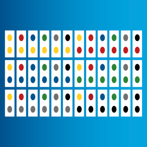 Joc 2 in 1 Potriveste 4 & Domino curcubeu Hubelino (71 piese) - poza 2
