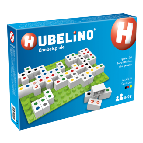 Joc 2 in 1 Potriveste 4 & Domino curcubeu Hubelino (71 piese) - poza 4