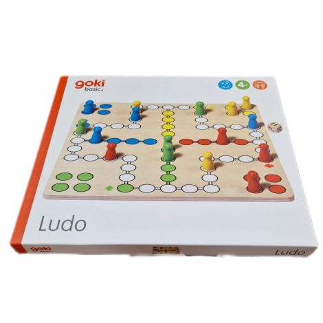 Joc board Game Ludo, din lemn premium, 28 x 28 cm, 2-4 jucători, 4 ani+, Goki 56710 - poza 4