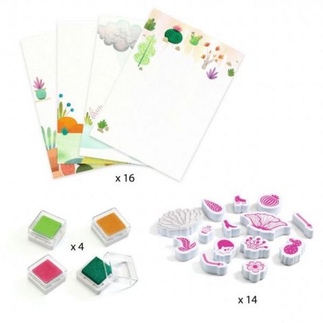 Joc creativ cu stampile Fete flori, Djeco - poza 4