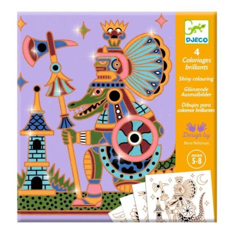 Joc creativ de colorat Animale razboinice, Djeco - poza 1