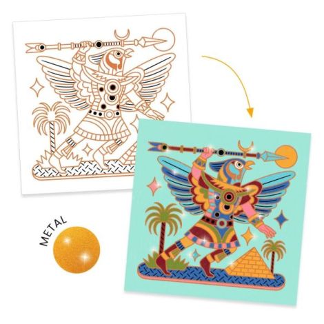 Joc creativ de colorat Animale razboinice, Djeco - poza 2