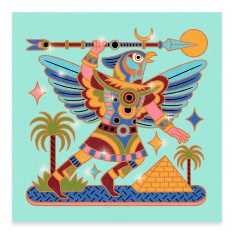 Joc creativ de colorat Animale razboinice, Djeco - poza 4