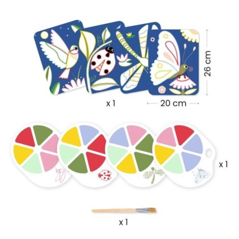 Joc creativ de pictura Fluturi si buburuze, Djeco - poza 3