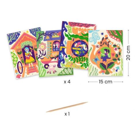 Joc creativ de razuit Casute trasnite, Djeco - poza 2