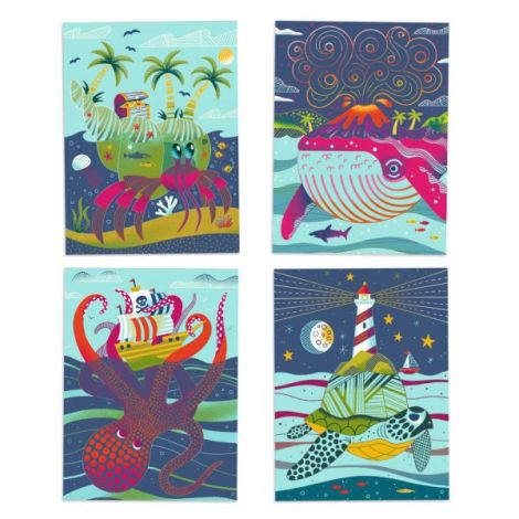 Joc creativ de razuit Fauna marina, Djeco - poza 2